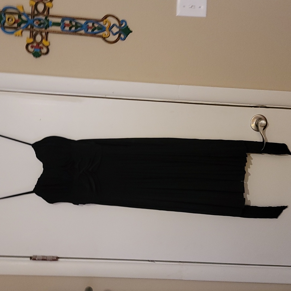 Pleated black special occasion dress